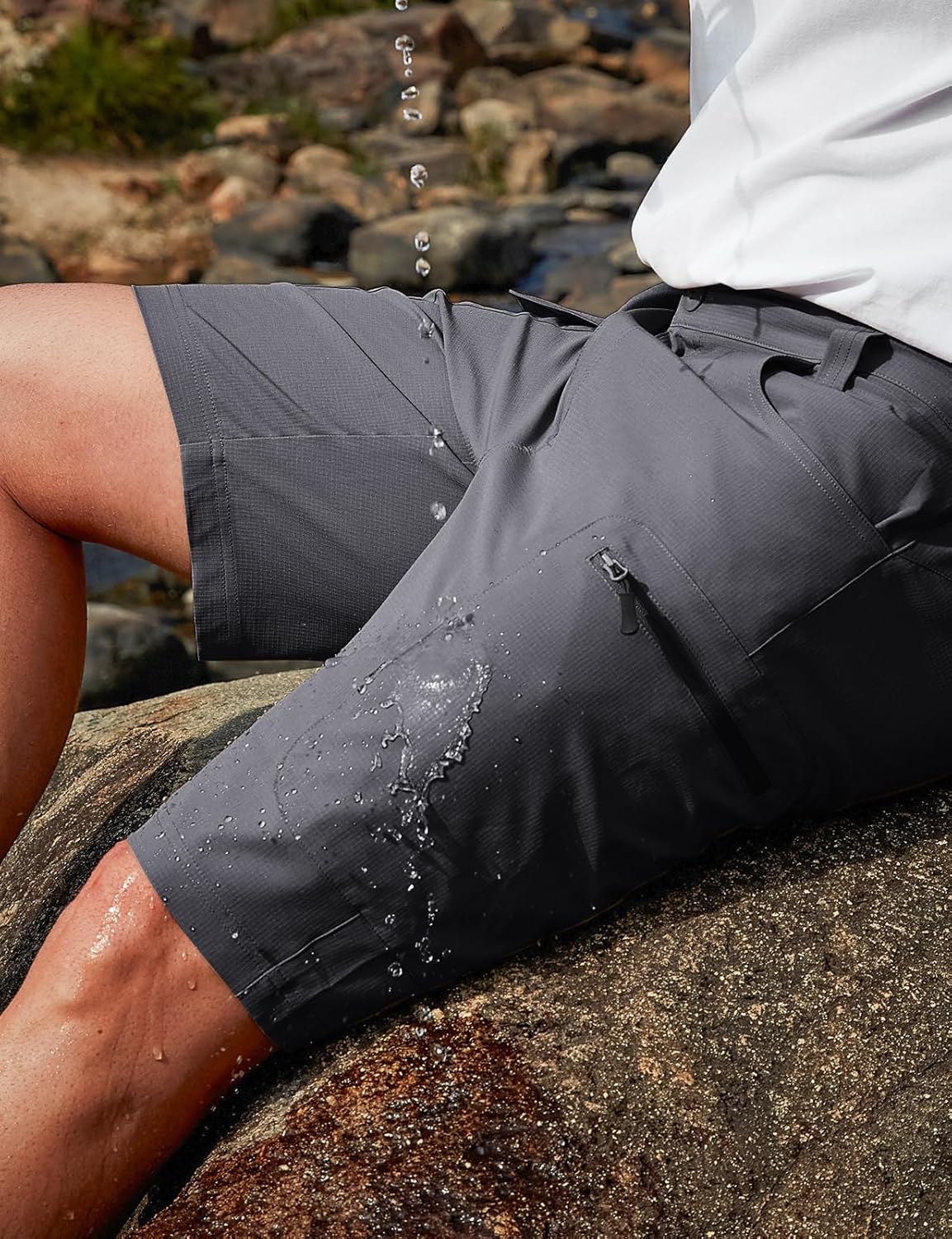 Moosehill Men's Hiking Shorts - Lightweight, Quick-Dry, Water-Resistant | 6 Pockets for Outdoor Adventures