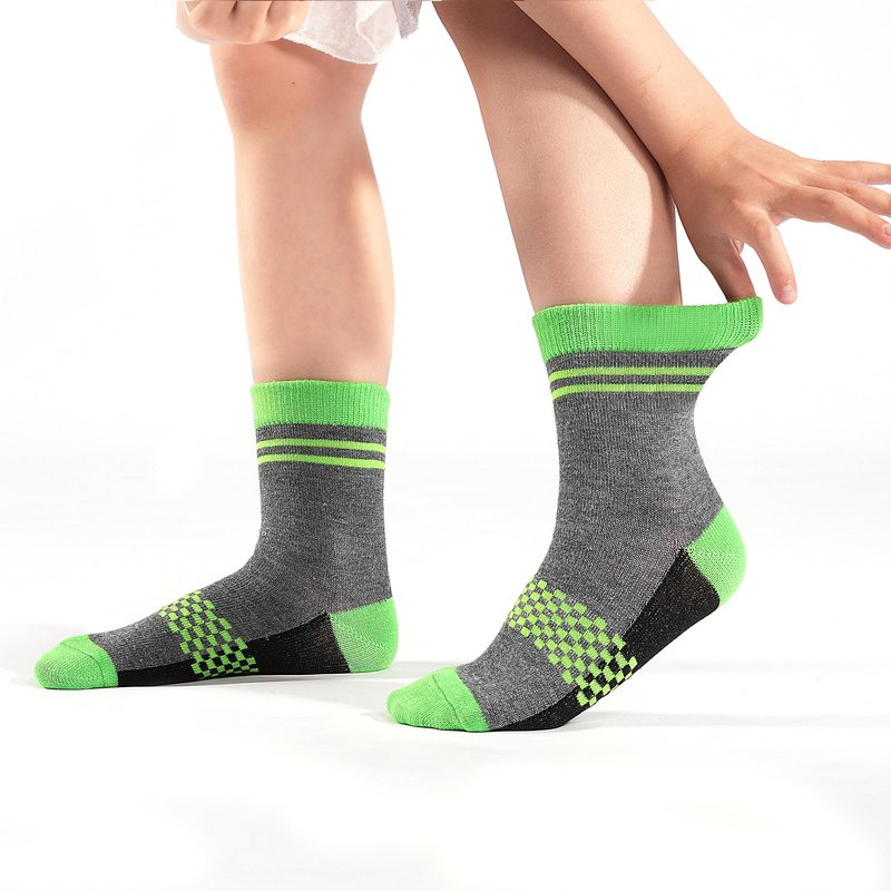 LAETBBE 12 Pairs Boys Socks Toddler Boys Crew Socks Kids Athletic Sock for Children's Sock 2-13 Years