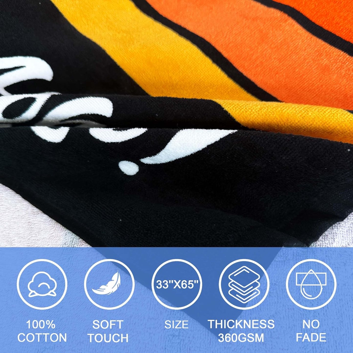 VOOVA & MOVAS Beach Towels - 100% Cotton, Soft & Absorbent | Lightweight 33" x 65" Pool Towels Set in Palm Sunset & Stripe