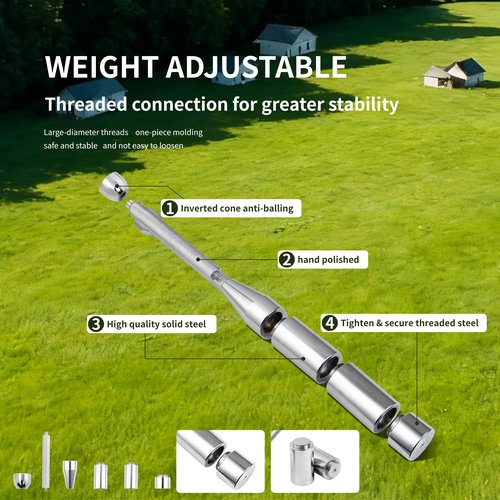 Adjustable Macebell Clubbell, 6-in-1 Premium Steel Indian Club, Strength Training Equipment for Full Body, Muscles, Shoulder, Grips & Forearms Workouts(6.5/9/11/13/15/17.5LBs)