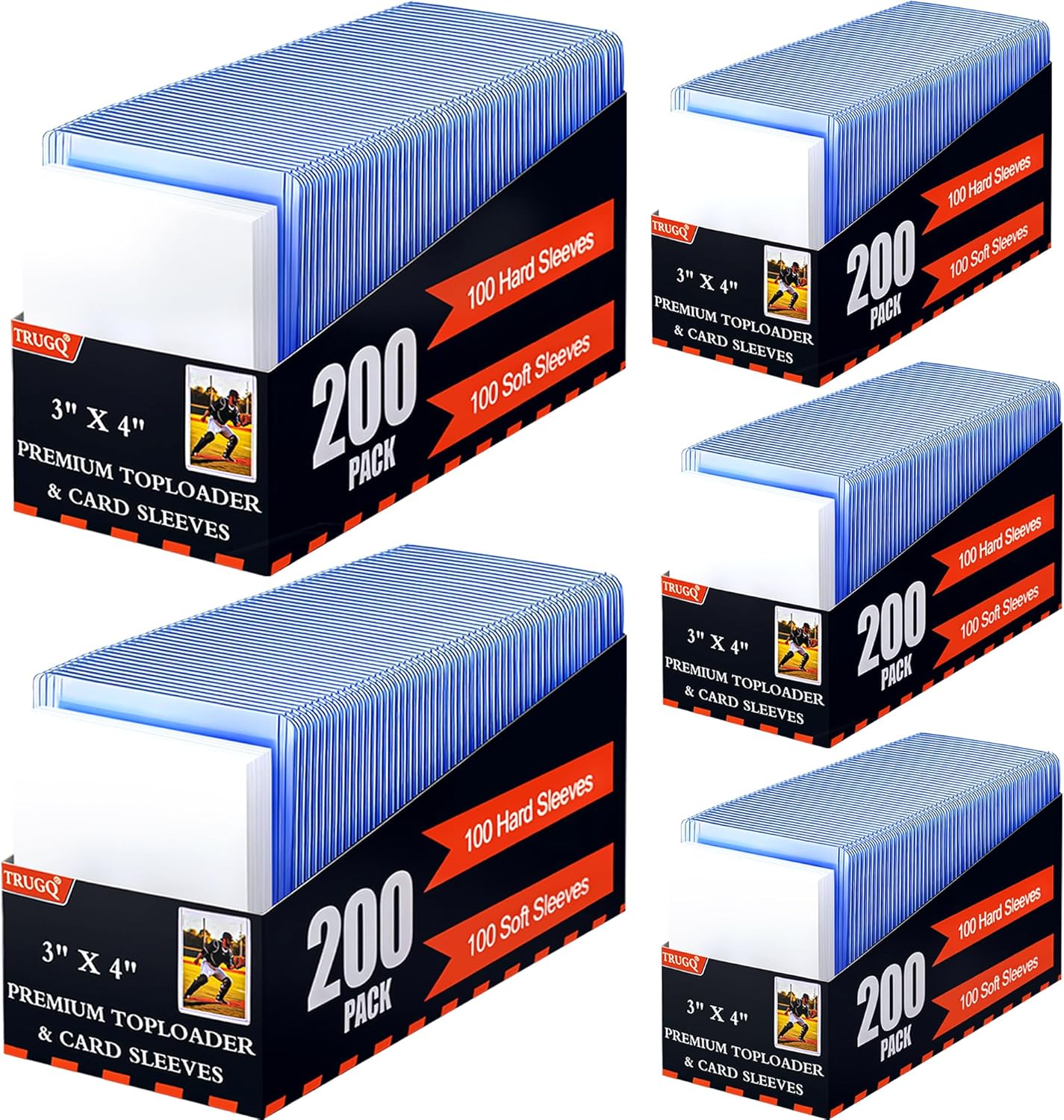 Skiennix 1000 Card Sleeves - Premium Hard Plastic Protectors for Sports Cards | 3" x 4" Size