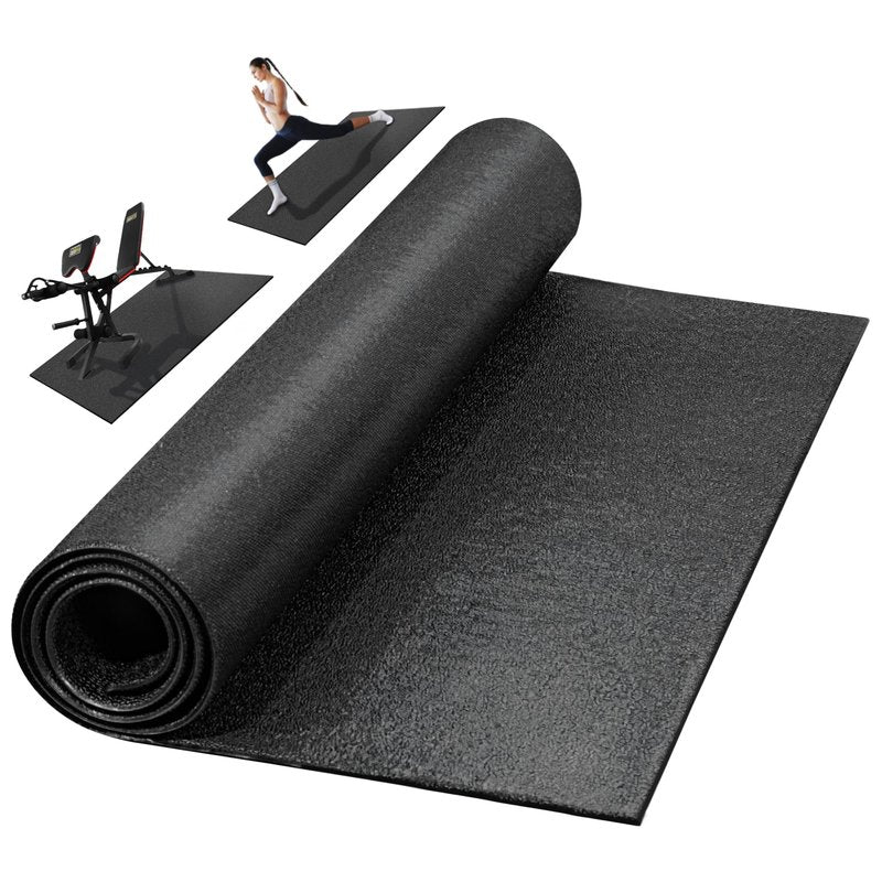 Fitvids Treadmill Mat for Floor Protection – 1/4" Thick Heavy Duty Non-Slip Gym Mats – 78" Lx36 W – Black
