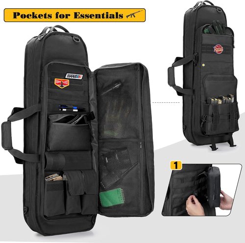 GOBUROS Tactical Rifle Bag - 36” Soft Case with 3 Magazine Holders & Padded Straps | Molle System for Hunting