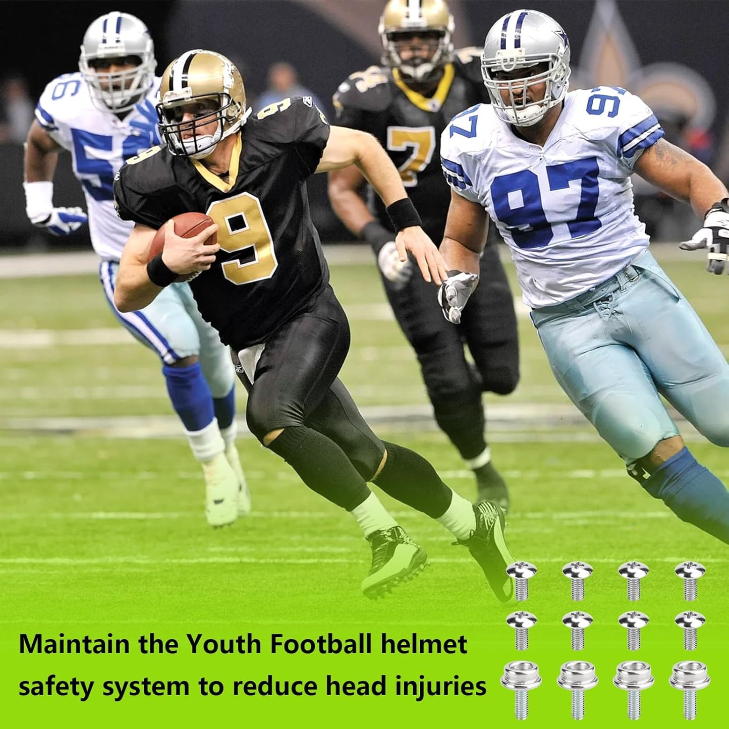 Skiennix Universal Helmet Mask Screw - Youth Football & Sports Helmet Repair Kit | Stabilizes & Reduces Head Injury