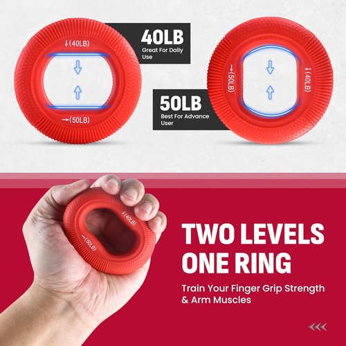 Grip Strength Trainer Kit - 4 Pack Hand Grippers with Adjustable Resistance for Muscle Building & Recovery