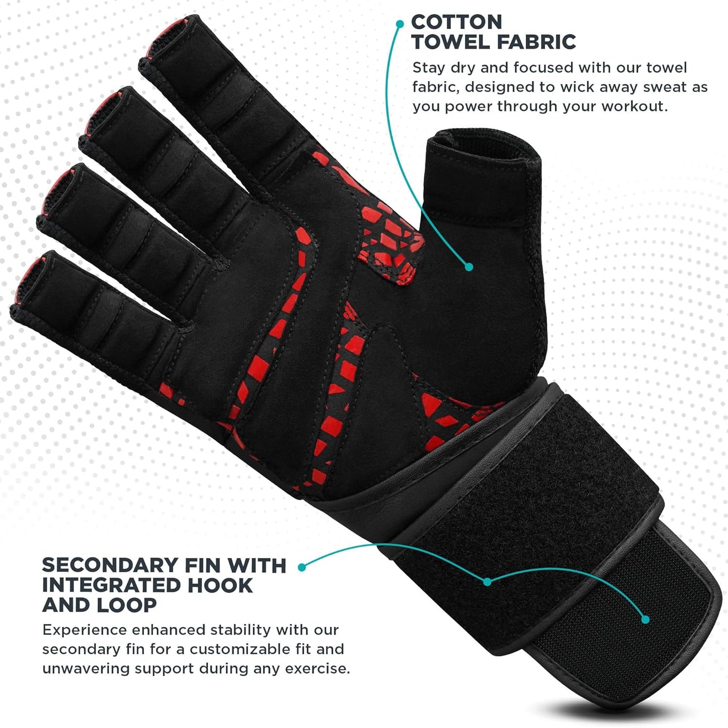 RDX Weight Lifting Gloves - Maya Hide Leather with 50CM Wrist Support | Full Palm Protection for Powerlifting & Bodybuilding