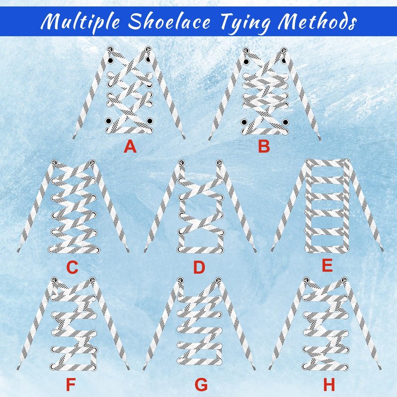 Yingzhao 4 Pairs Waxed Hockey Skate Laces Hockey Laces Wide Ice Skate Lace Strap Ice Hockey Skate Accessories for Ice Hockey, Roller Skates, Adults, Youth(96 Inch Long,White)