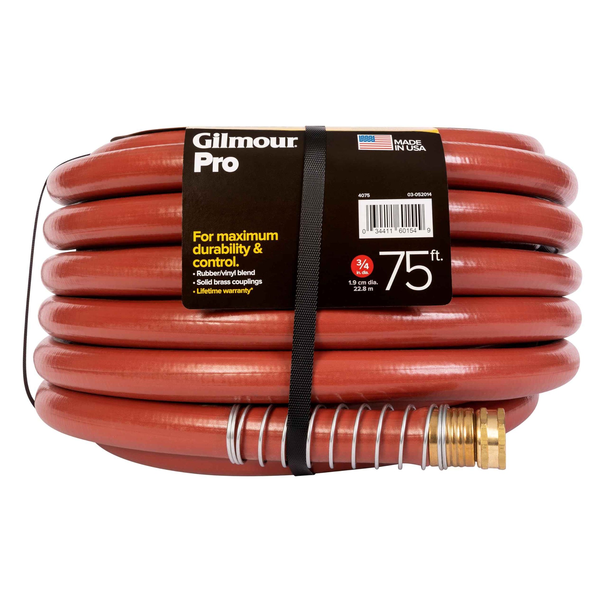 Gilmour Pro Commercial 3/4" x 75' Heavy Duty Water Hose, Durable and Kink Resistant 75 ft Garden Hose