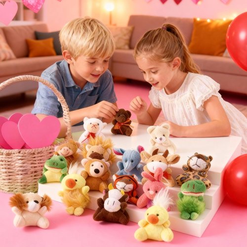 JOYIN 24 Pack Mini Animal Plush Toys - Adorable Keychain Decorations for Kids | 3" Assortment