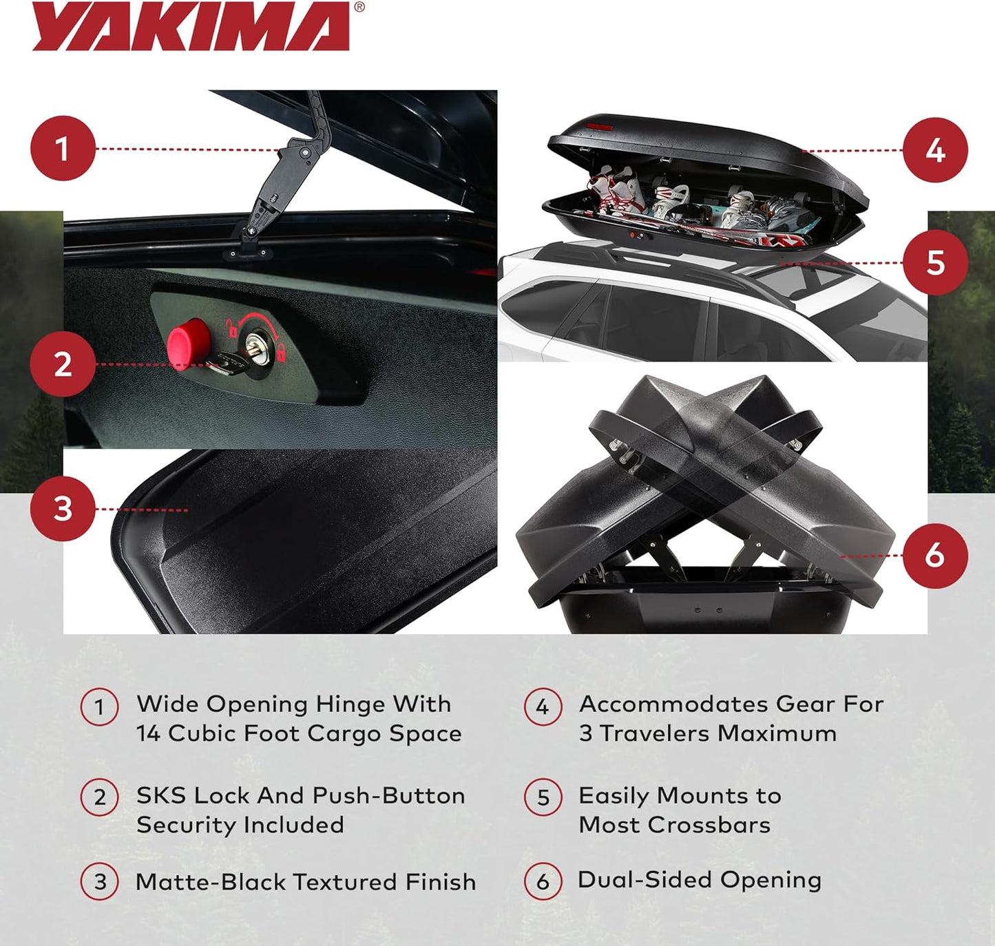 Yakima RocketBox Pro 14 - Premium 14 Cu Ft Roof Cargo Box Carrier with Dual Side Opening & SKS Locks
