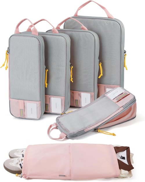 BAGSMART Compression Packing Cubes - Lightweight Travel Organizer Set | Durable Space Saver Bags