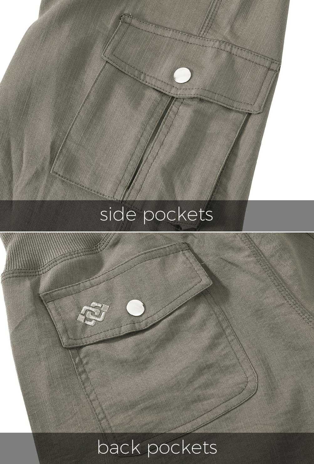 MoFiz Women's Capris - Lightweight Casual Pants with Pockets | Comfortable Baggy Cargo Style