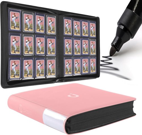 D DACCKIT Top Loader Binder - 12 Pocket Design for 480 Cards | Light Pink Compatible with 3” x 4” Card Holders