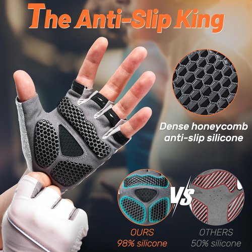 Yeendibo 5-in-1 Workout Gloves for Men & Women, with Excellent Grip, Full Protection Exercise Weight Lifting Gym Gloves, Detachable Wrist Strap & Storage Bag