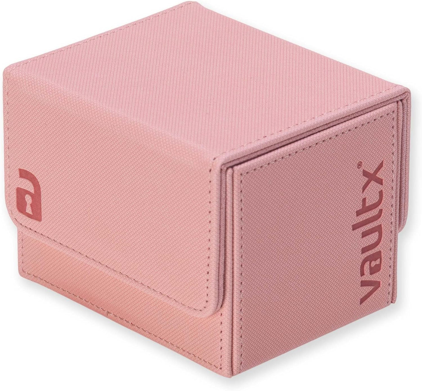 Vault X Trading Card Deck Box - Premium Exo-Tec Material, Holds 100+ Sleeved Cards | Detachable Magnetic Lid (Pink)