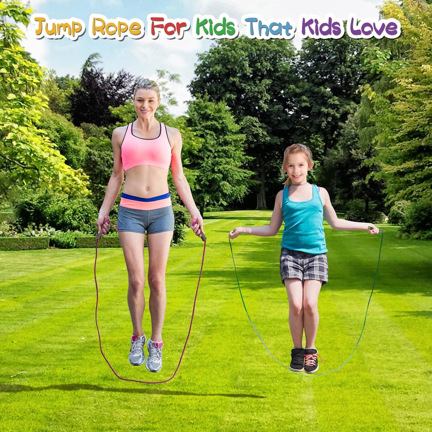 Skiennix Adjustable Jump Rope - Soft Foam Handles for Kids & Adults | Perfect for Outdoor Fitness
