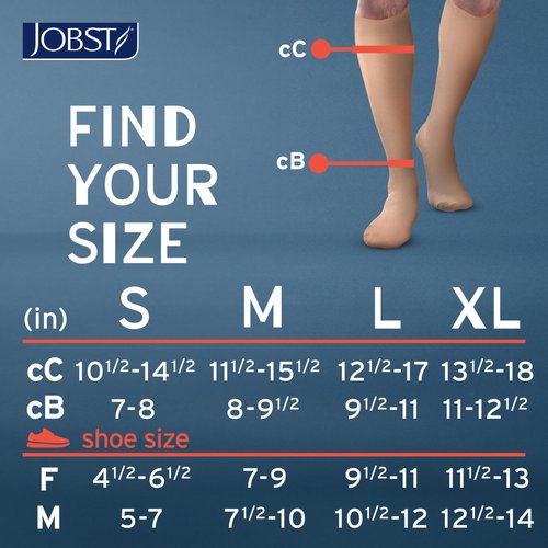 JOBST ACTIVA Opaque 20-30 mmHg Compression Socks for Women and Men, Knee High, Closed Toe, Black, Medium