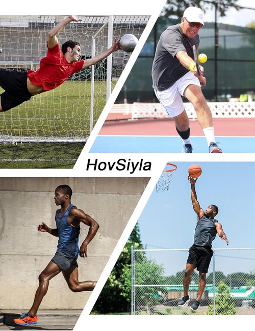 HovSiyla Men's 2-in-1 Running Shorts - Quick Dry Athletic Gym Workout with Zipper Pocket | Lightweight 3 Pack