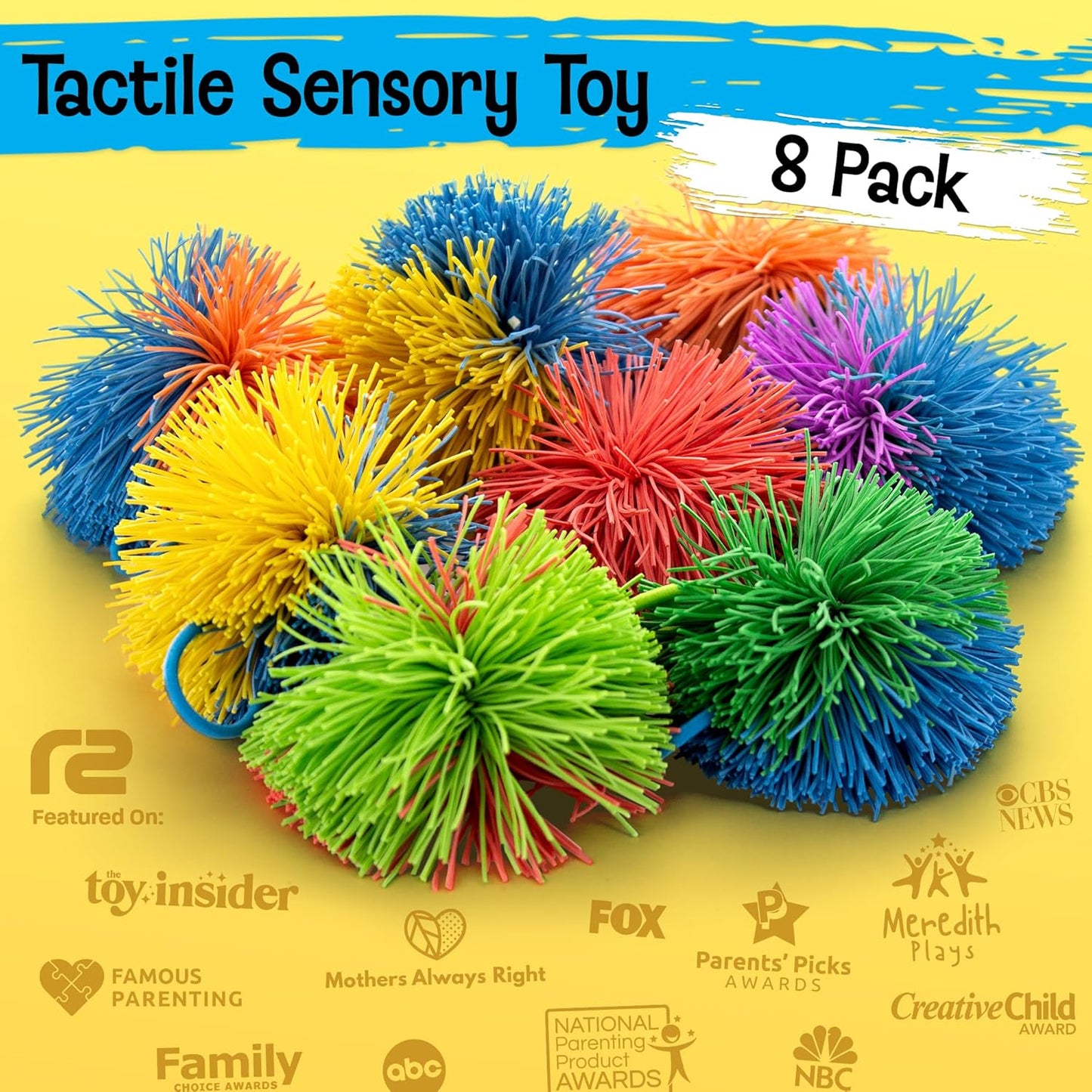 **Stringy Balls | 8-Pack Sensory Fidget Toys for Kids Ages 3-8 - Ideal Stress Relief Gifts**