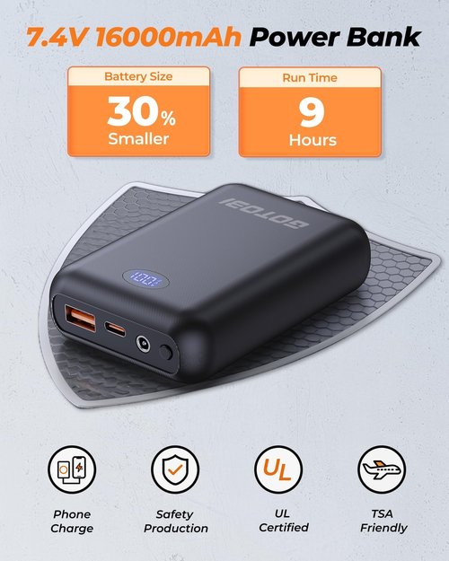 GOTOBI Heated Vest for Men with 16000mAh 7.4V Battery Pack, Ergonomic 9 Heating Zones, Smart Temp Control Men's Heated Vest