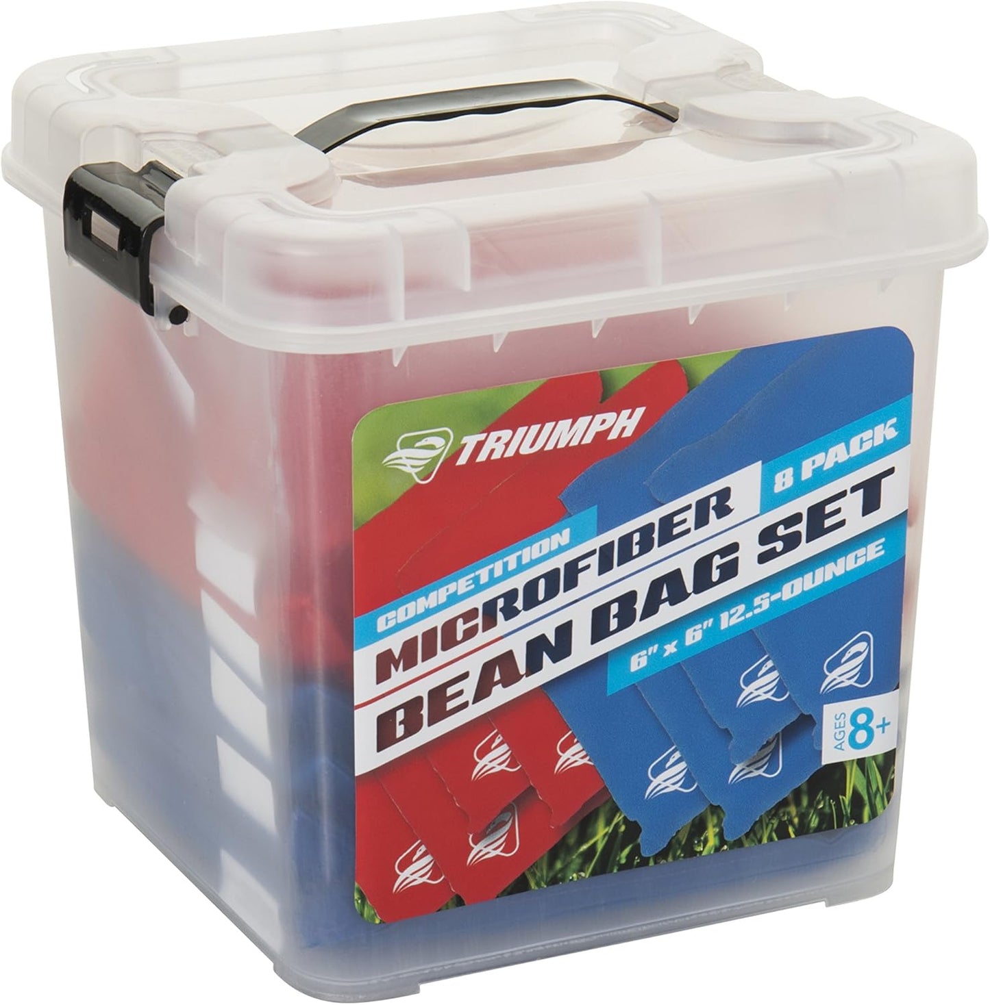 Triumph Sports USA Classic Cornhole Bags - Eight 12.5oz Durable Bags with Convenient Carry Tub