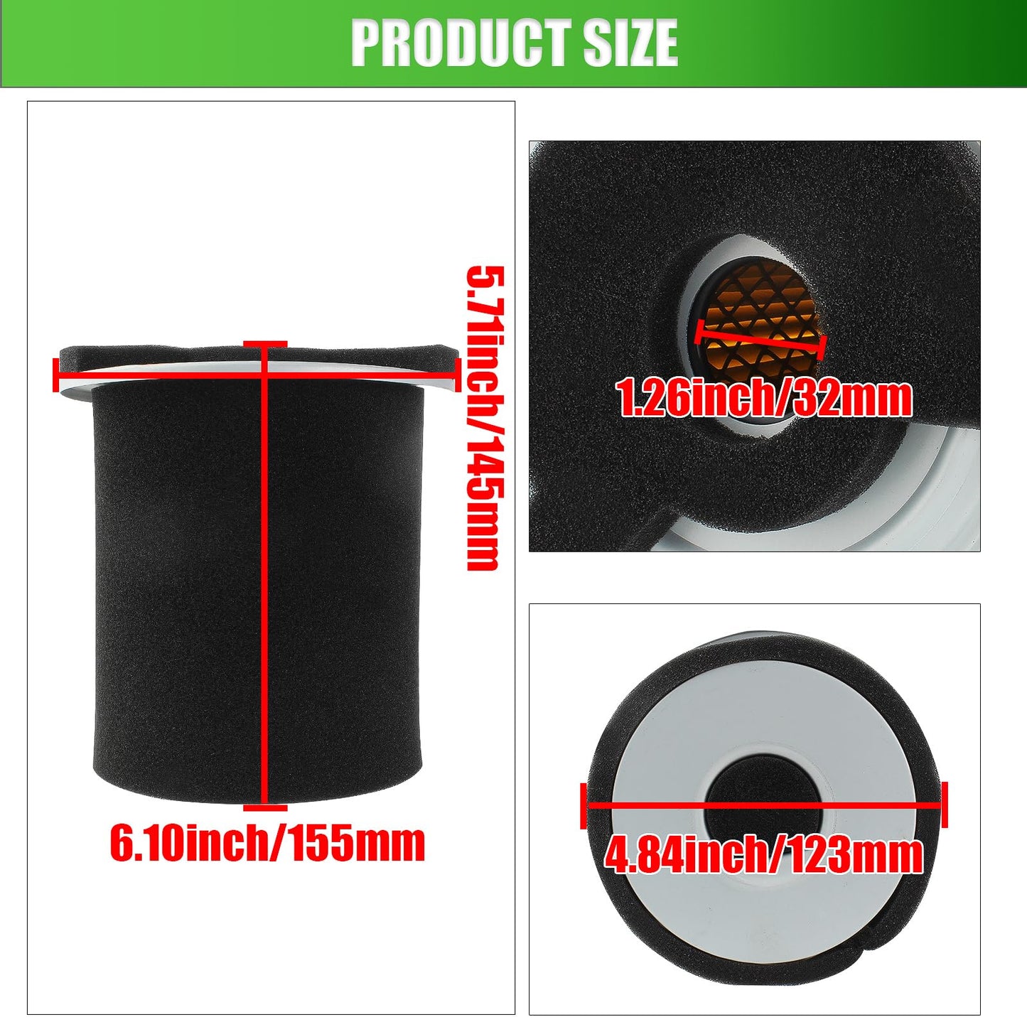 QAZAKY Filter with Pre Filter Compatible with Yamaha G1 2-Cycle 1978-1989 / G14 4-Cycle 1995-1996 Gas Golf Cart Club Car J10-14417-00 JF7-14450-01 2132 2120 FIL-0004 0007