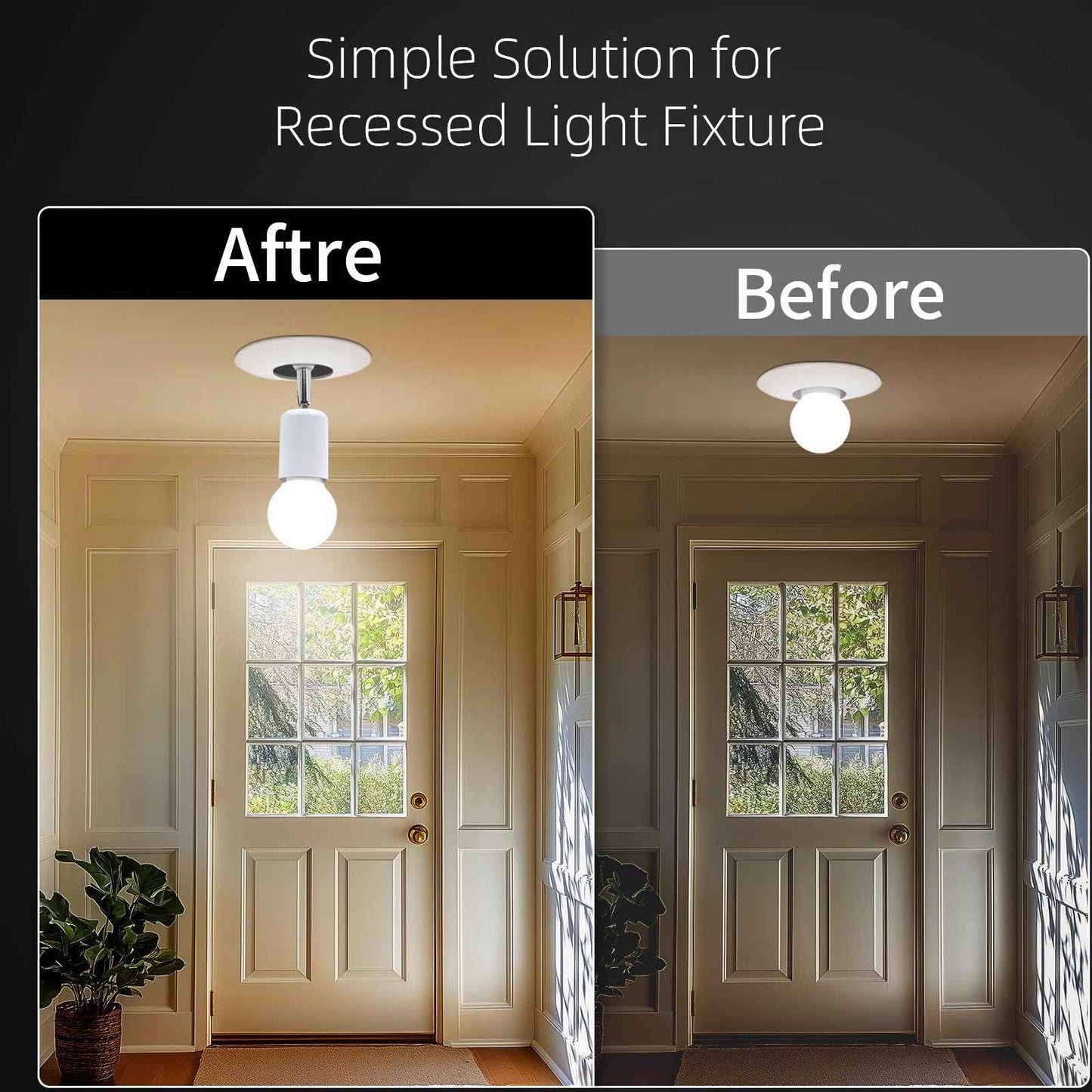 Ceramic E26 Light Bulb Socket Extender - 5.5inch Long - 90 Degree Angle Adjustable- 150W Max and Fire-Resistant - Light Extension for Medium Bulb Socket (2)