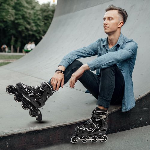2PM SPORTS Adjustable Flashing Inline Skates - Light Up Wheels for Kids & Adults | Fun & Colorful
