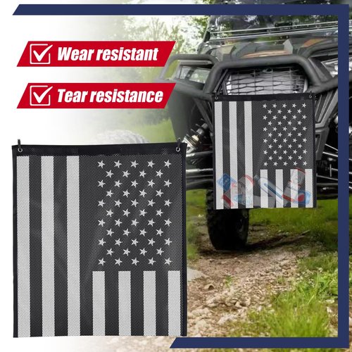 OIEKUN 26''x22'' UTV ATV Mesh Trash Bag,Sak It Mesh Trash Bag for UTV,Universal UTV Trash Storage Sack Compatible With Polaris RZR,Can-Am,CFmoto,Teryx,Kawasaki,Golf Cart,Arctic Cat (American Flag)