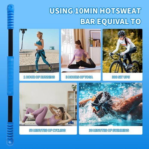 Zxfuture Fitness Bar for Workout,Elastic Exercise Bar, Vibration Weight Stick,Fat Buring Workout Bar for Yoga Pilates Sports,Core Strength Training,Arm Shoulder Stretch at Home Gym.