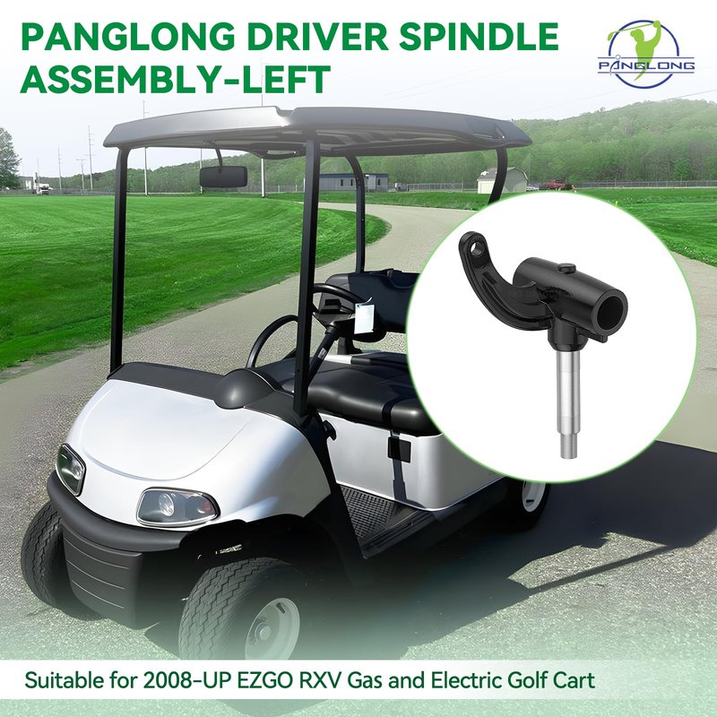 Panglong EZGO RXV Golf Cart Driver Spindle Assembly-Front Spindle Left, Suitable for 2008-Up EZGO RXV G & E, EZGO RXV Spindle Left Side Replace OEM# 601413 607413
