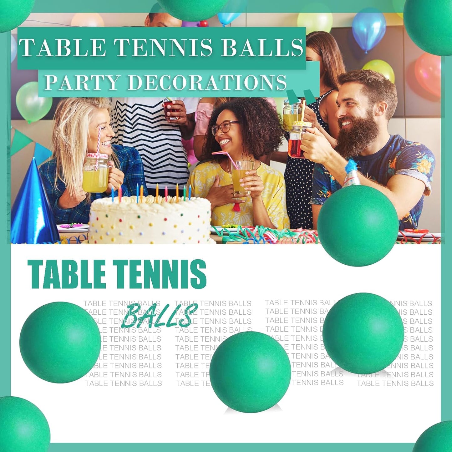 Skiennix Table Tennis Balls - 28 Pcs 40mm Colorful Plastic Balls for Parties & Games
