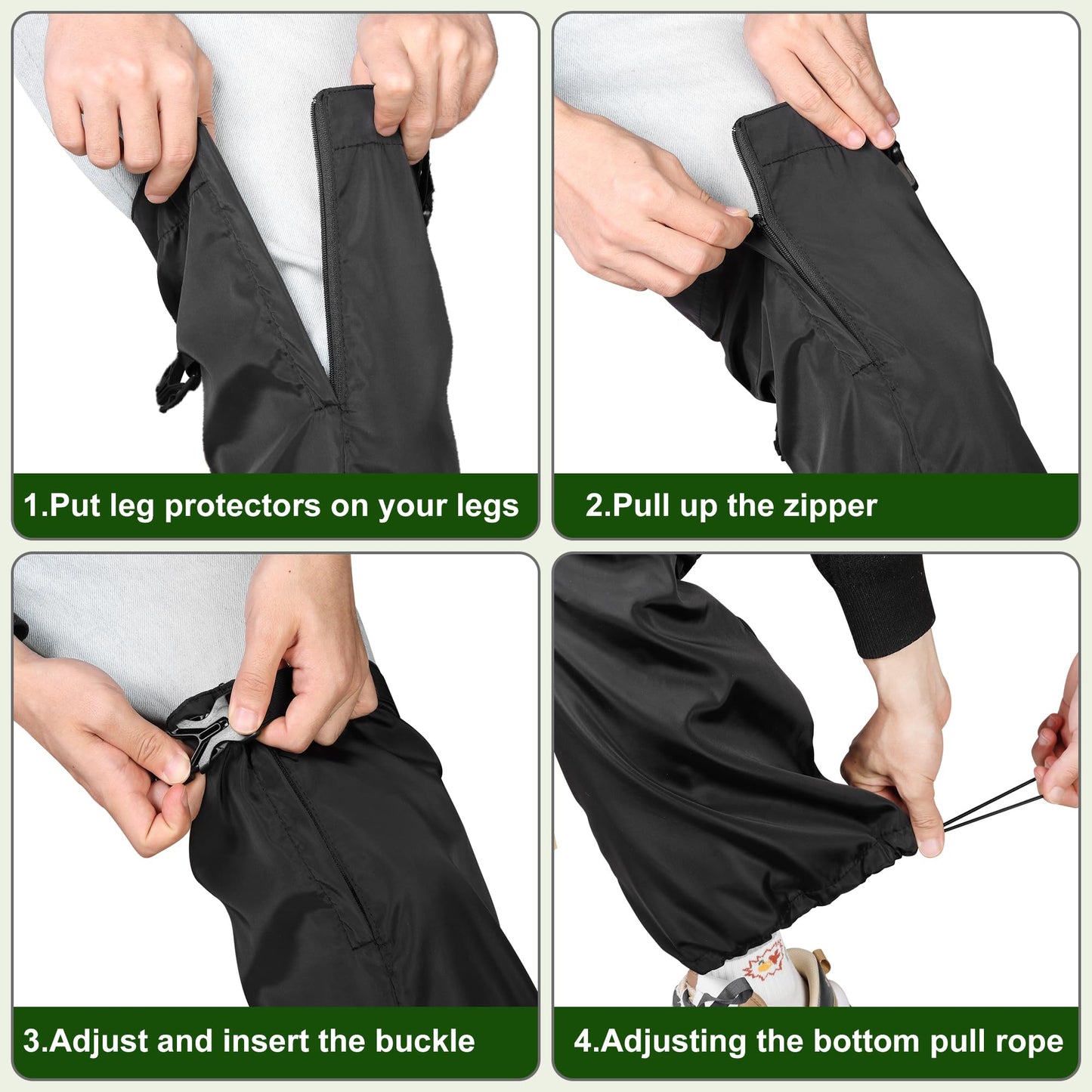 Adnee 2 PCS Garden Trimming Leg Chaps-Weed Eating Leg Protectors-Lawn Care Leg Gaiters-Adjustable Leg Guards for Garden and Farm Working