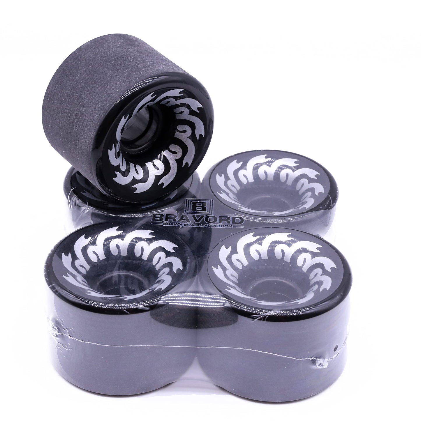 BRAVORD Longboard Wheels 70mm 82A PU, NJ-70, Professional Skateboard Wheels– Set of 4