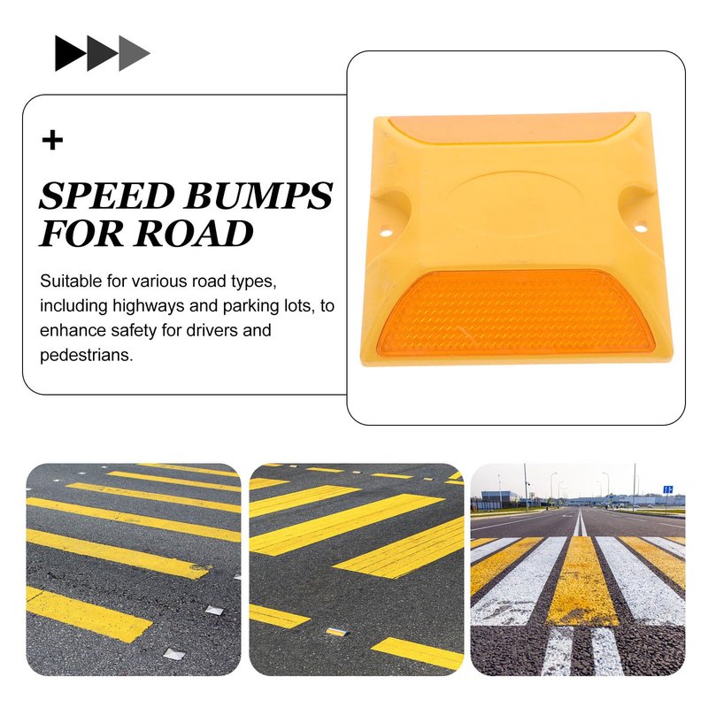 Yardwe Double-Sided Reflective Road Markers 3.93 Inch Durable Pavement Reflectors for Driveways Bike Paths Parking Lots Enhance Traffic Safety