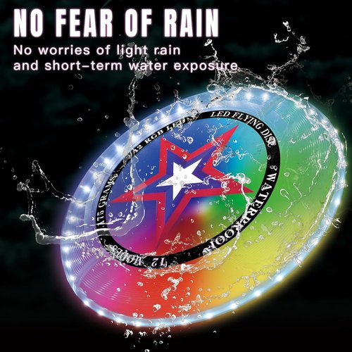 LED Flying Disc - Colorful 42 LED Light Show | Rechargeable, Water-Resistant Outdoor Toy for Ages 8+