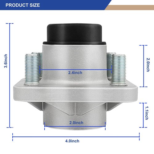 Gaoerfu-CP Club Car Front Wheel Hub Assembly with Bearings, Golf Cart Front Wheel Bearing for Club Car DS & Precedent 2003-up, Tempo 2018-up, Gas & Electric Models, OEM# 102357701（2PCS） (Silver)