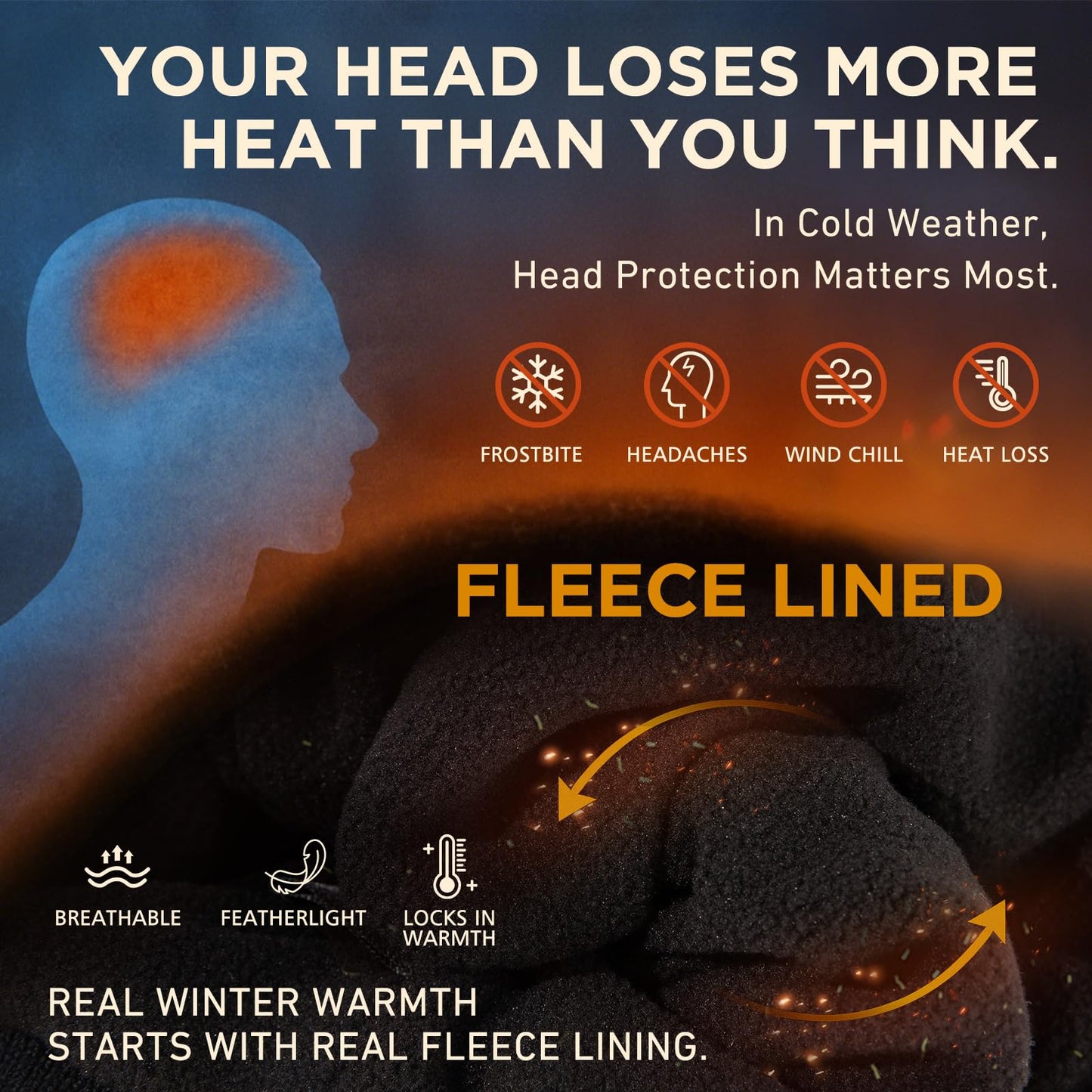 TOP-EX Winter Wool Beanie Hat with Ear Flap for Men Fleece Lined Waterproof Warm Cold Weather Thermal Knit Hat Snow Outdoors Gifts Big Head Grey X-Large XX-Large XL XXL