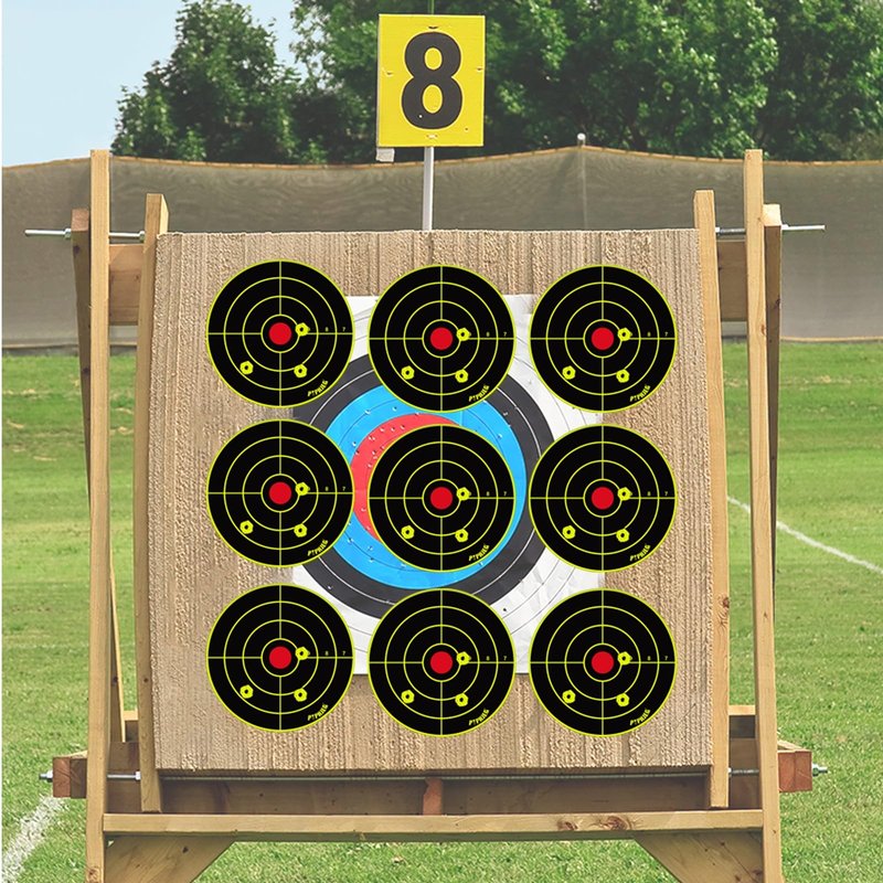 PTPHJEG 4 Inch Splatter Target Stickers with Yellow Effect, Adhesive Shooting Targets for BB Gun, Pellet Gun, Airsoft, Pistol, Rifle Shooting Practice (400 Pack)