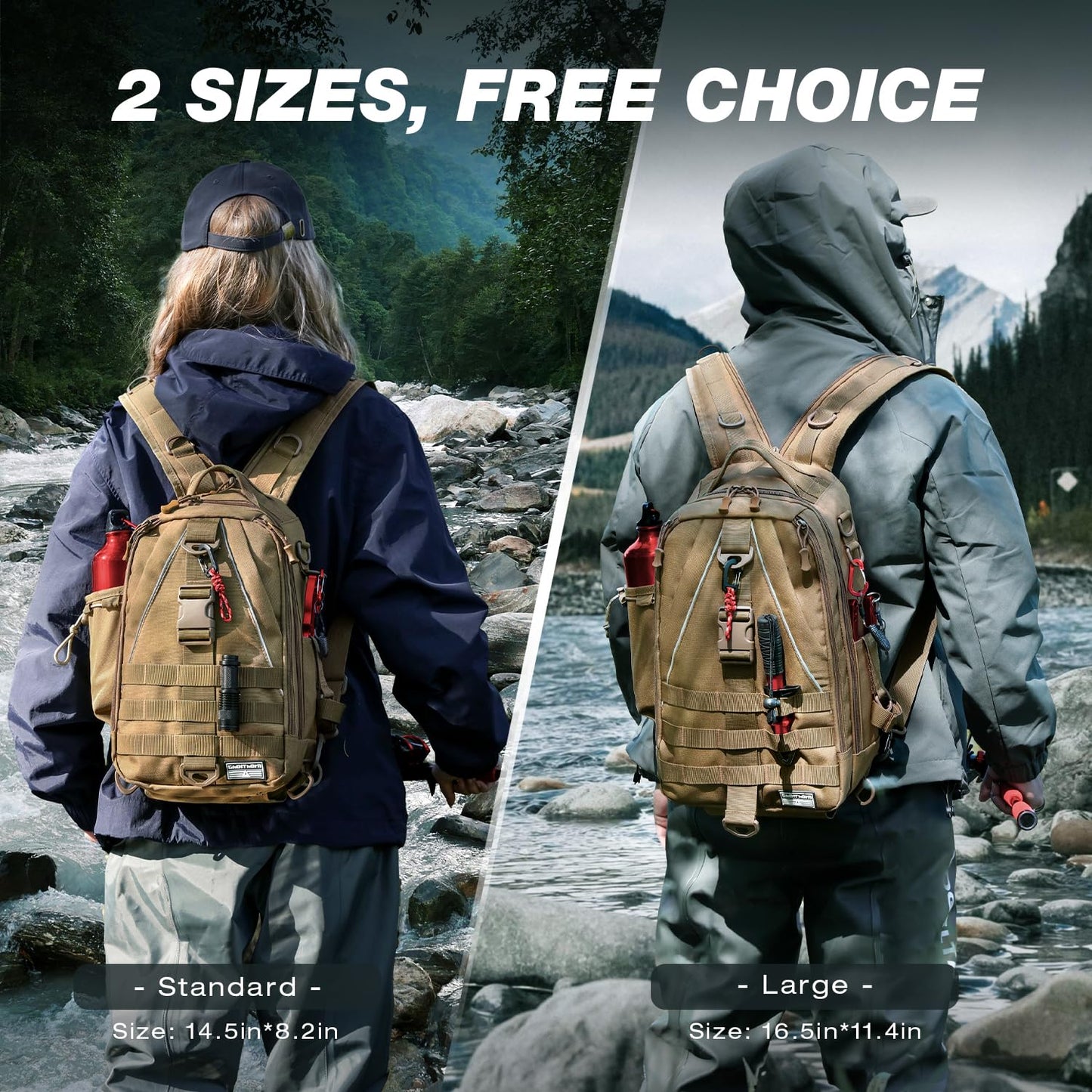 Ghosthorn Fishing Backpack with Rod Holder, Tackle Storage Bag Lightweight