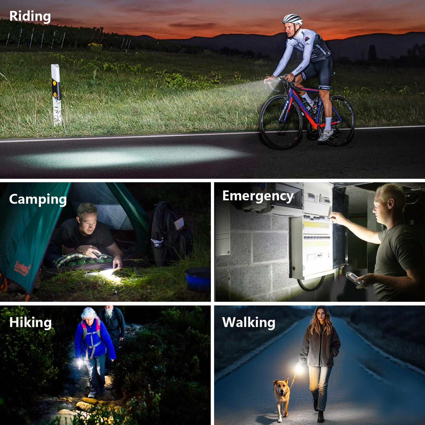 HAARAY Bright LED Bike Headlight with RGB Side Lights & Light Sensor, 5+10 Modes 2400mAh USB-C Rechargeable Bicycle Lights Waterproof, 360°Rotatable Strap Mount Bike Front Lights for Night Riding