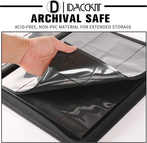 D DACCKIT Card Binder - 16 Pocket Album for 1024 Trading & Sports Cards | Model A, Golden Yellow
