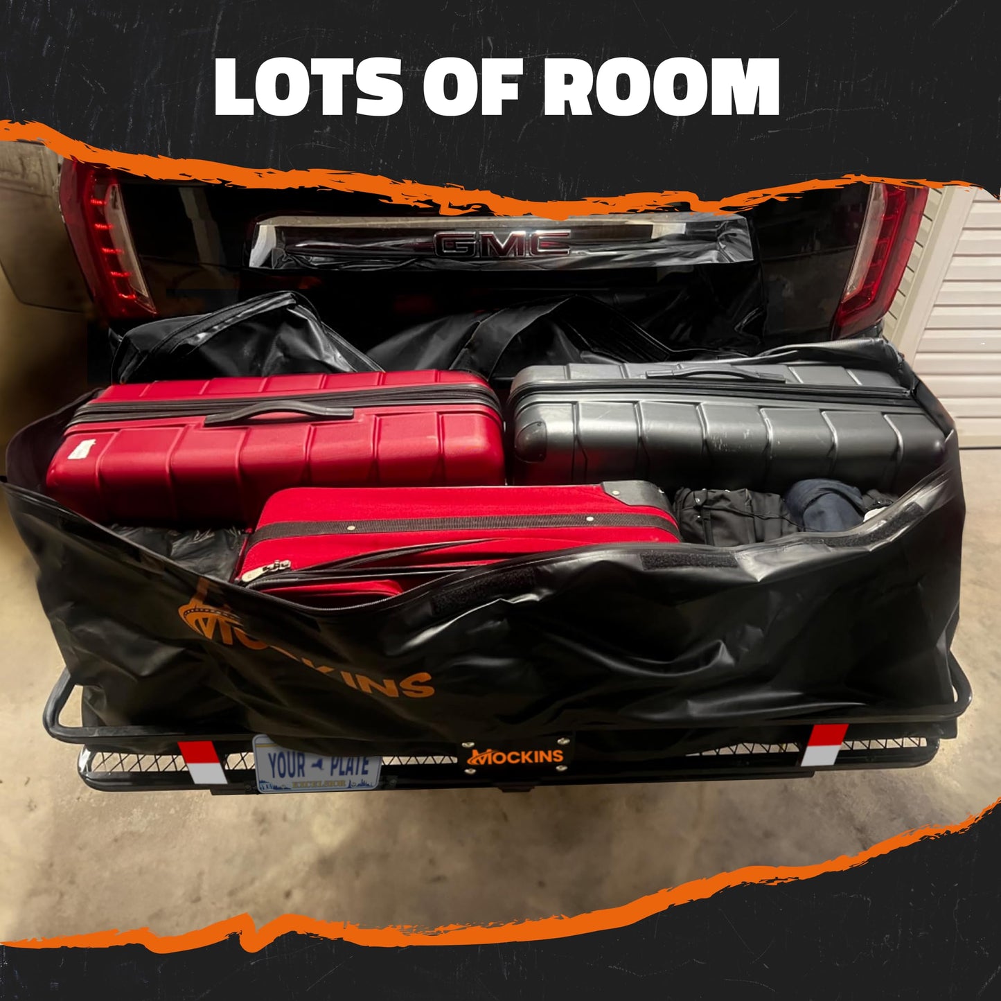 Mockins 16 CuFt Heavy Duty Trailer Hitch Cargo Carrier Bag w/Straps & Lock