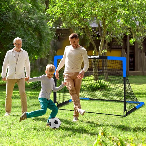 Kids Soccer Goals - Backyard Training Set of 2 | 4x3 ft & 6x4 ft with Soccer Ball & Cones