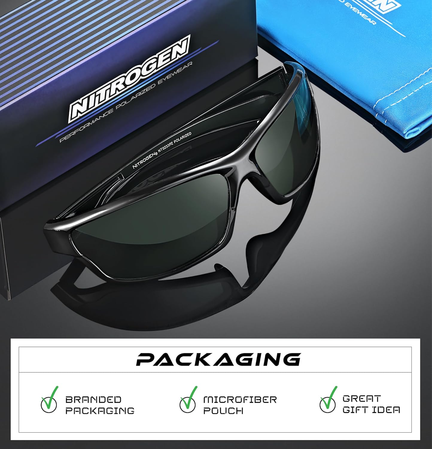 Skiennix Nitrogen Polarized Sport Sunglasses - UV400 Protection for Men & Women | Ideal for Driving, Fishing, Running