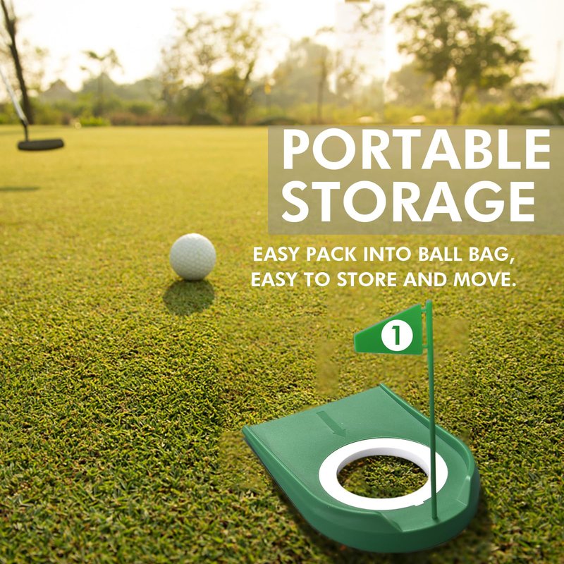 Shu-Ran Mini Putting Set, Build Your Own Course at Home, the Office or On the Green, Includes 6 Pack Golf Putting Cups with Flags, 2 Pack Mini Golf Clubs and 10 Pack Foam Golf Balls