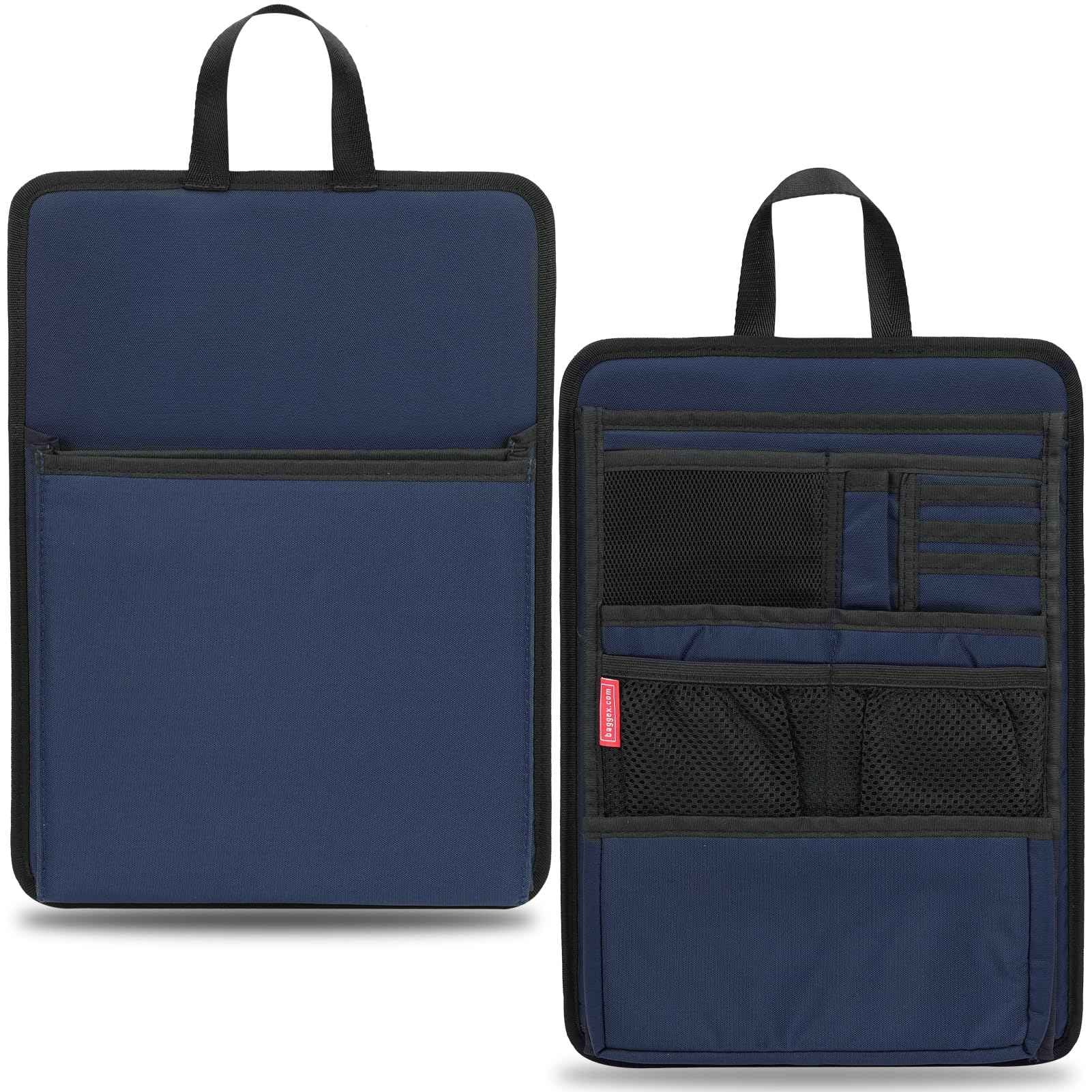 DELTAMANN Slim Rugged Backpack Organizer Insert for Business Casual Men Women -13 Pockets,Padded Nylon,Max 14'' laptop - Navy