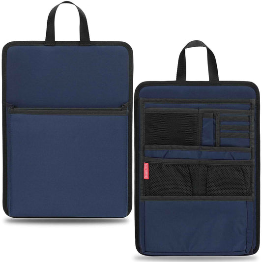 DELTAMANN Slim Rugged Backpack Organizer Insert for Business Casual Men Women -13 Pockets,Padded Nylon,Max 14'' laptop - Navy