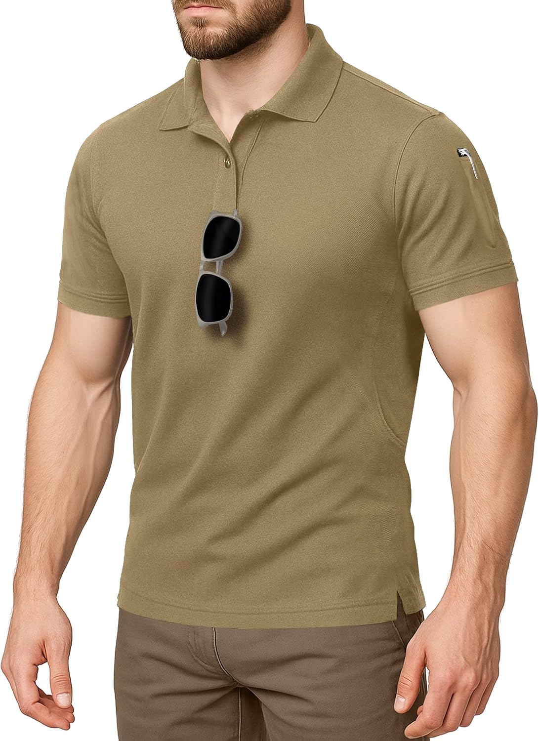 NY Threads Men's Polo Shirt - UPF 50+ Quick Dry Tactical Jersey for Golf | Short Sleeves