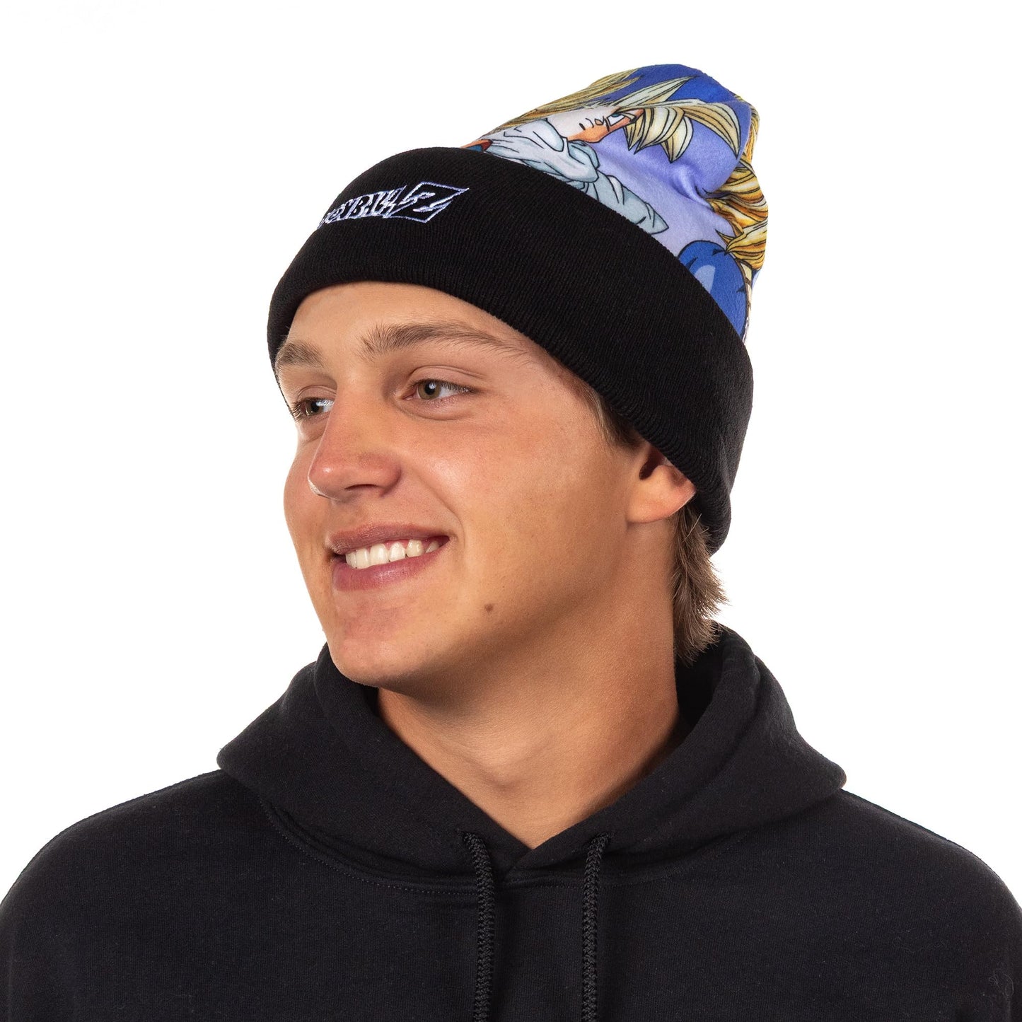 Dragon Ball Z Beanie Super Saiyan Goku Gohan Sublimation Fleece Knit Cuffed Hat Multicolored